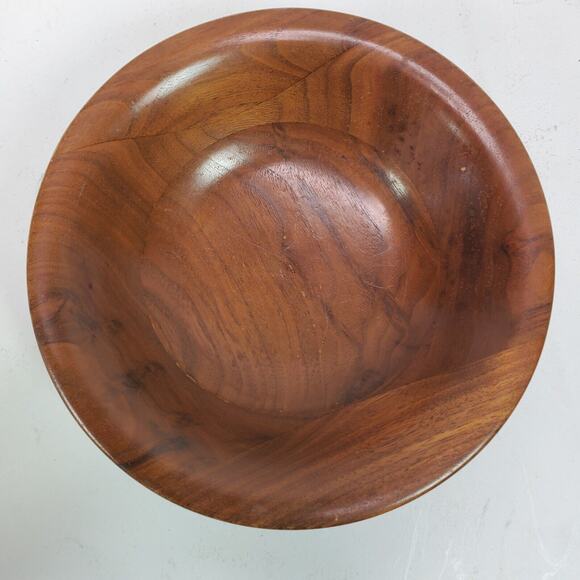 Antique Vintage Primitive Bowl 7 Inch Wood Walnut Salad Handcrafted SET OF 6 - Picture 11 of 14